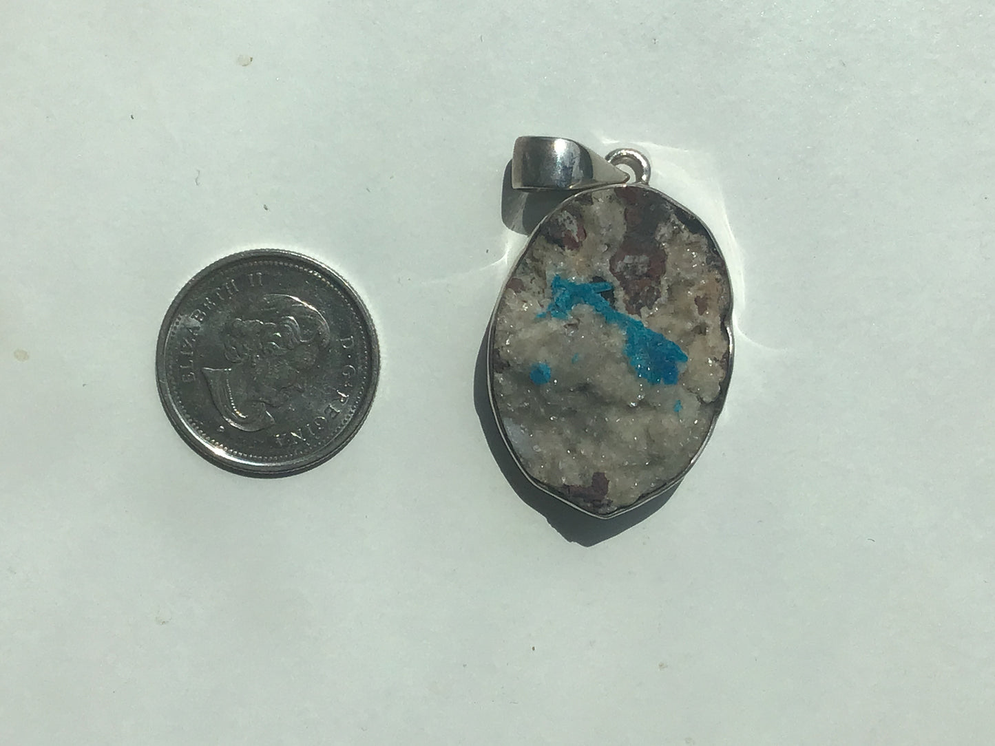 Rough Oval Cavansite Pendant