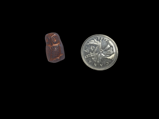 Czech Glass Lilac Owl Button