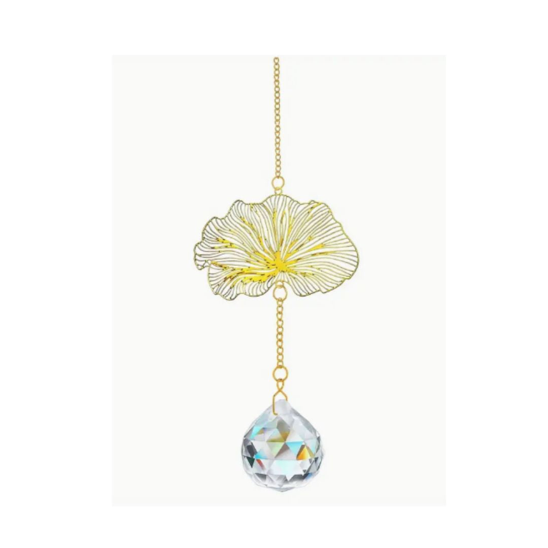 Suncatcher, Lotus Flower with Large Prism