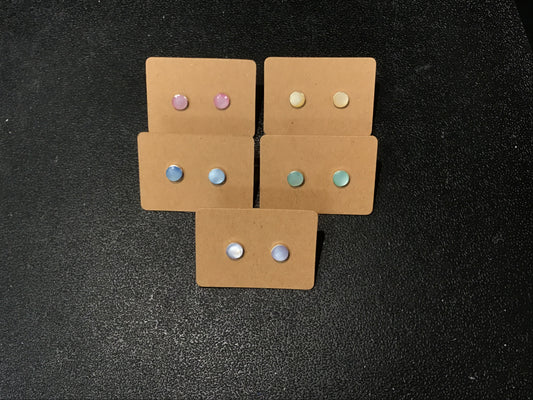 Silver Coloured Shell Stud Earrings