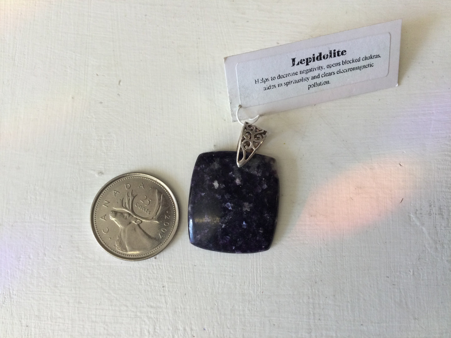Lepidolite Square Pendant