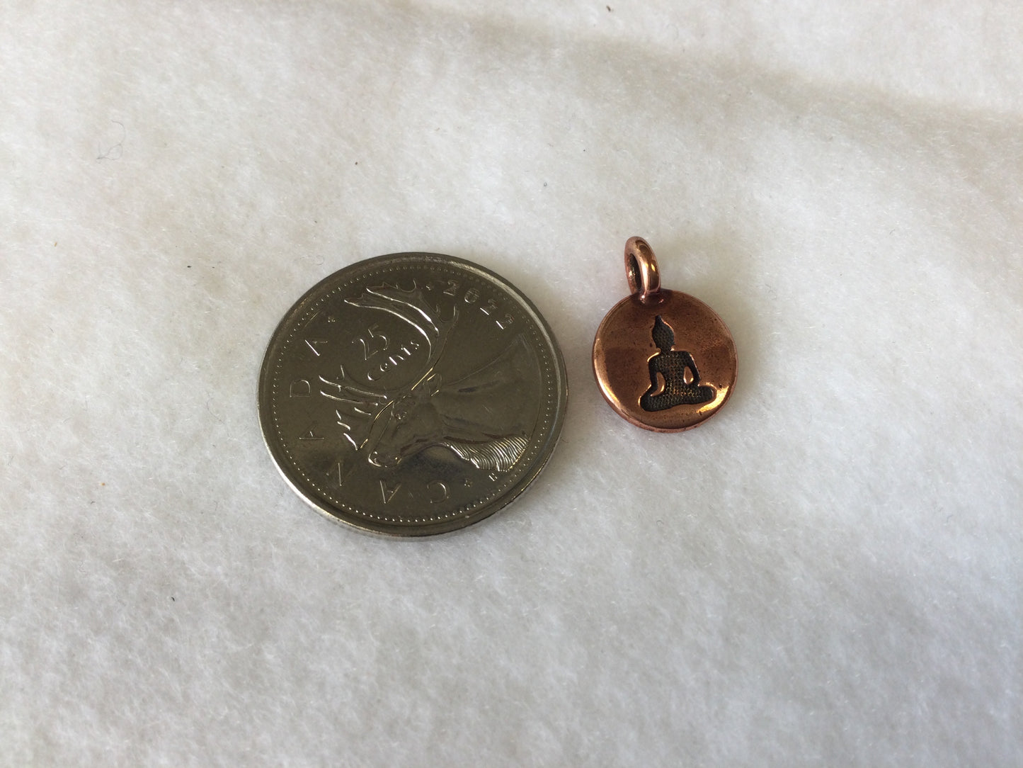 Copper Meditation Buddha Charm Pendant