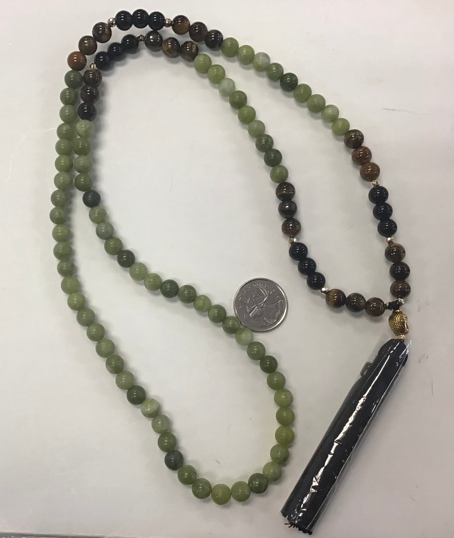 Jade Onyx Tiger’s Eye Mala 8 mm w/ Tassel