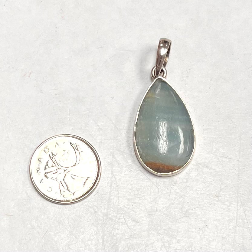 Blue Onyx Teardrop Pendant 35mm