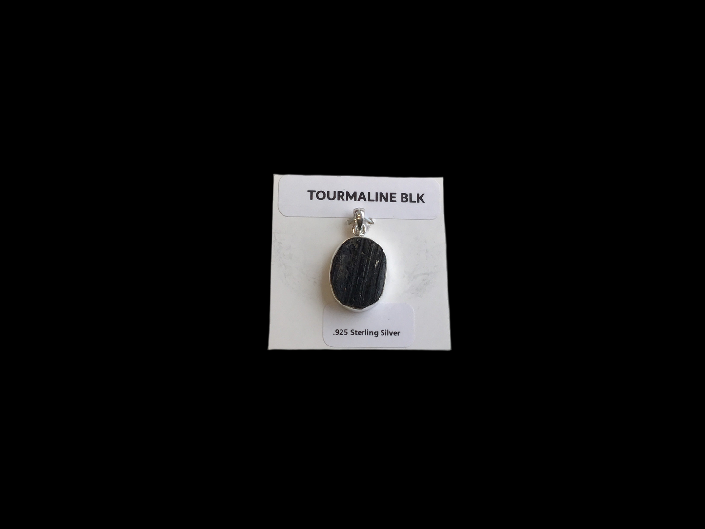 Rough Oval Black Tourmaline Pendant
