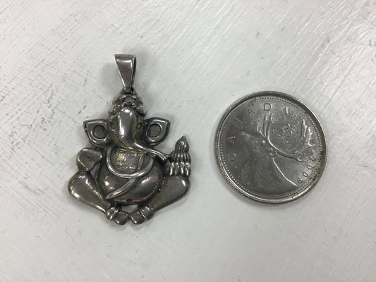 Medium Ganesha Pendant, silver