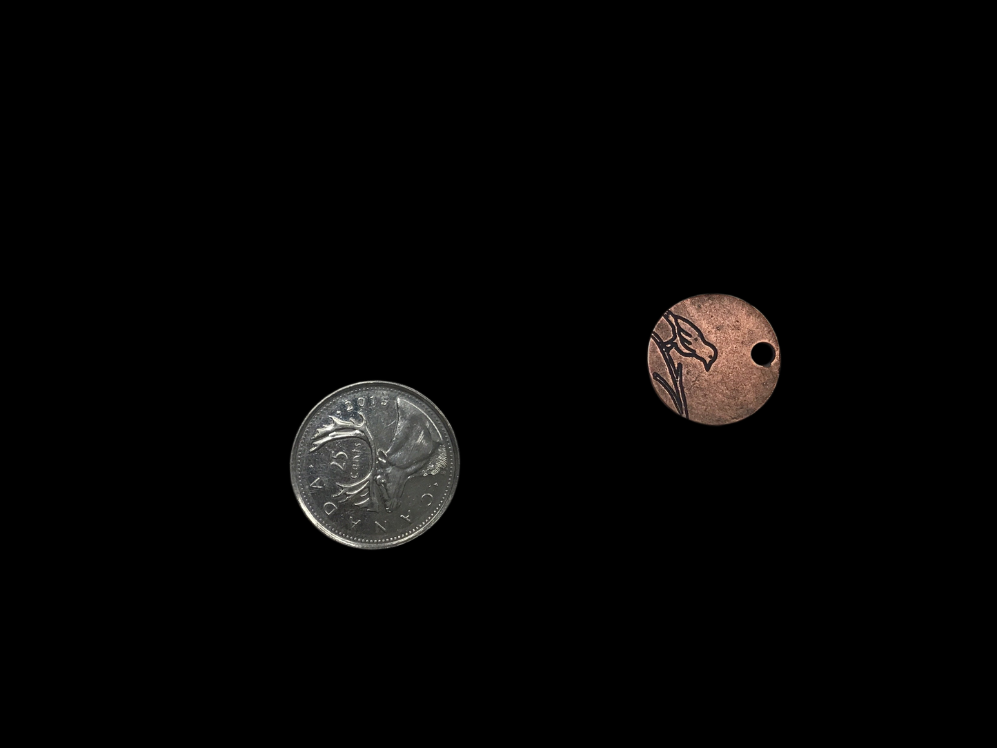 Antique Silver (Plated) Small Circle Bird Tag