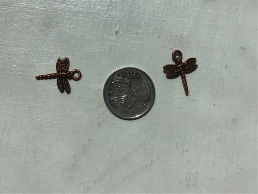 Antique Copper Plated Dragonfly Charm