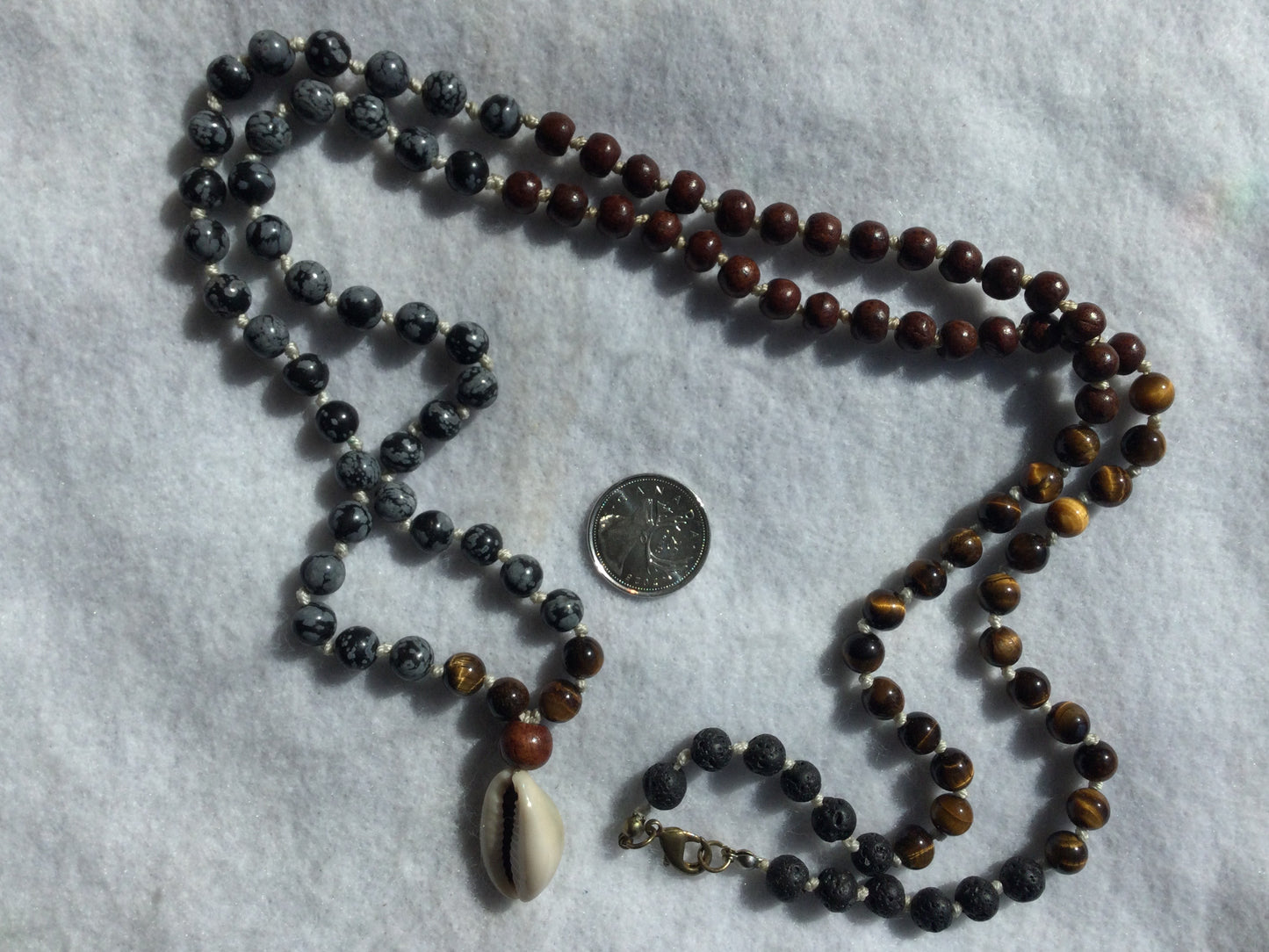 Tigers Eye and Cowrie necklace
