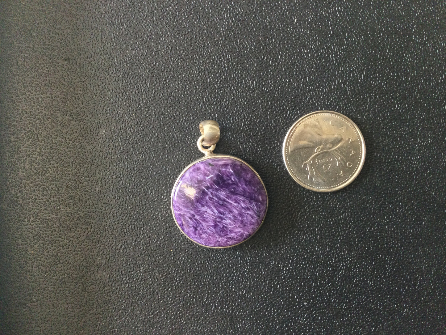Charoite Round Cut Simple Pendant