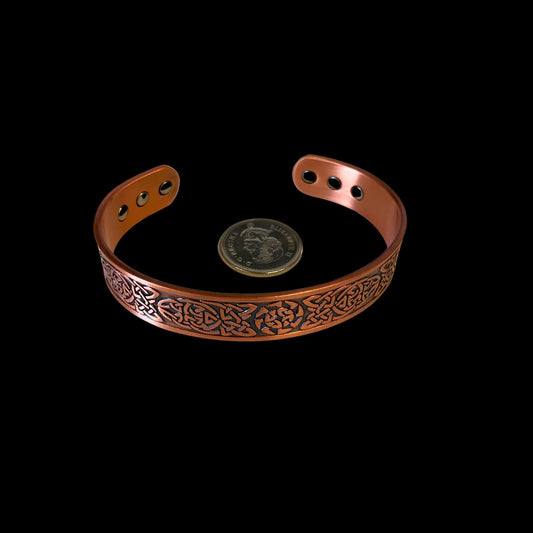 Copper Bracelet with Engraved Celtic Knot Motif
