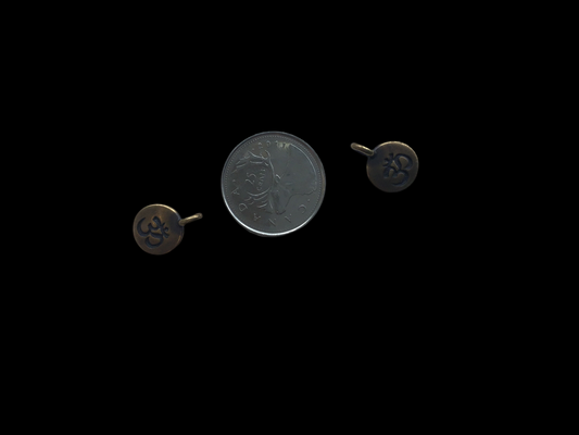 Antique Brass (plated) Round Ohm Charm