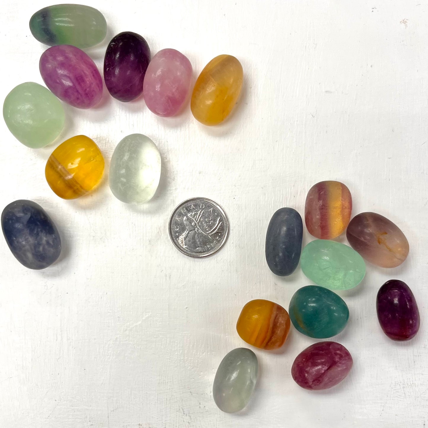 Matte Tumbled Rainbow Fluorite