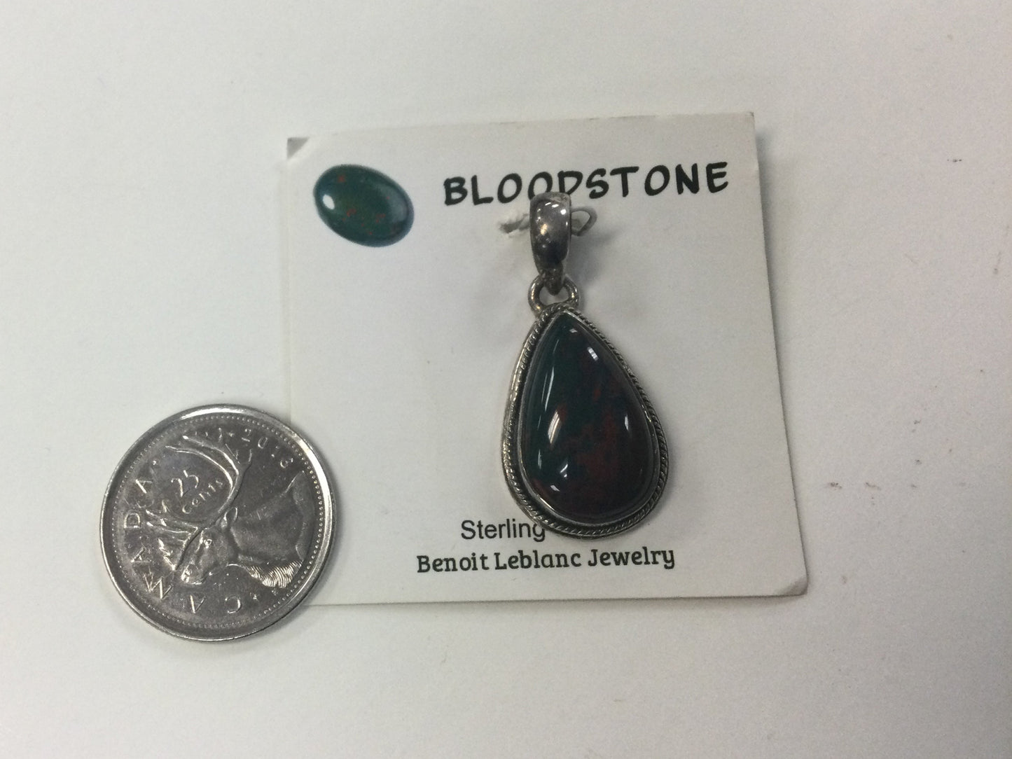 Teardrop Bloodstone Pendant