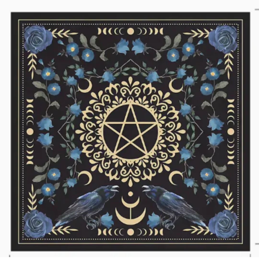 Moon Phase Flower Altar Cloth