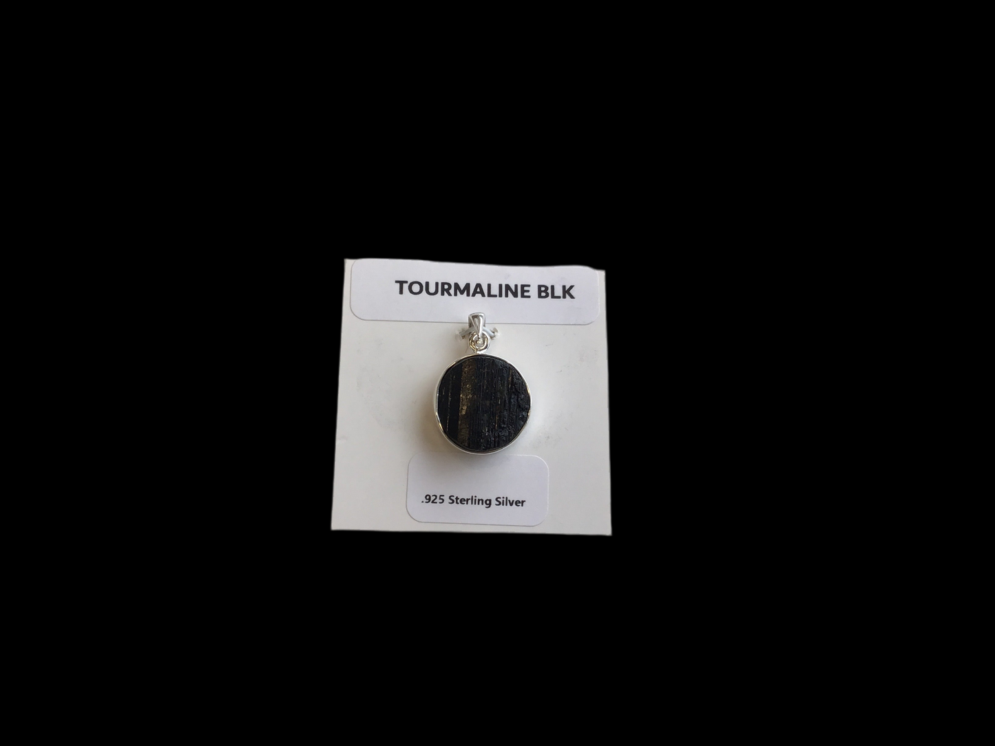Rough Circle Black Tourmaline Pendant