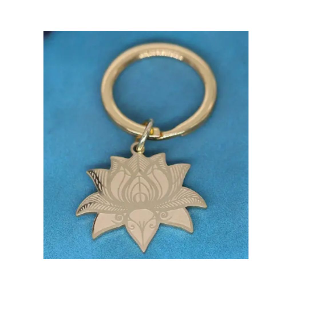 Lotus Keychain Gold Colour