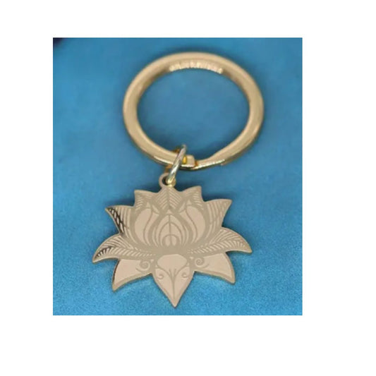 Lotus Keychain Gold Colour
