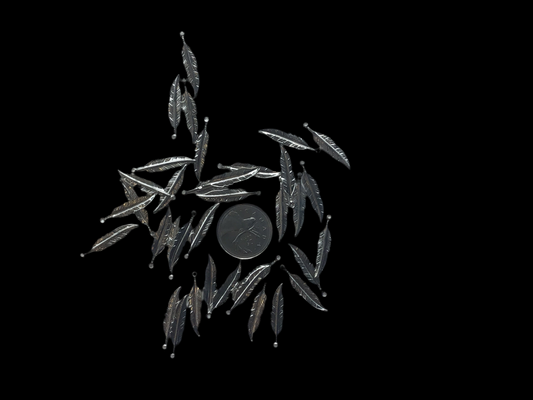 Silver (Plated) Feather Charm 24mm