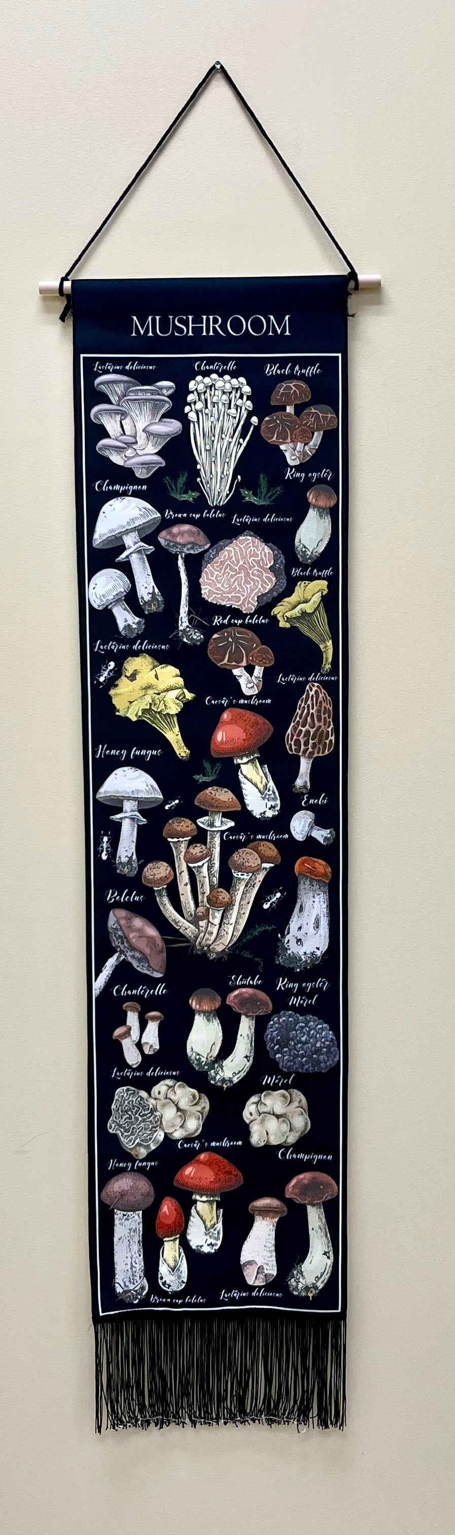 "Vintage" Mushroom Banner - Black