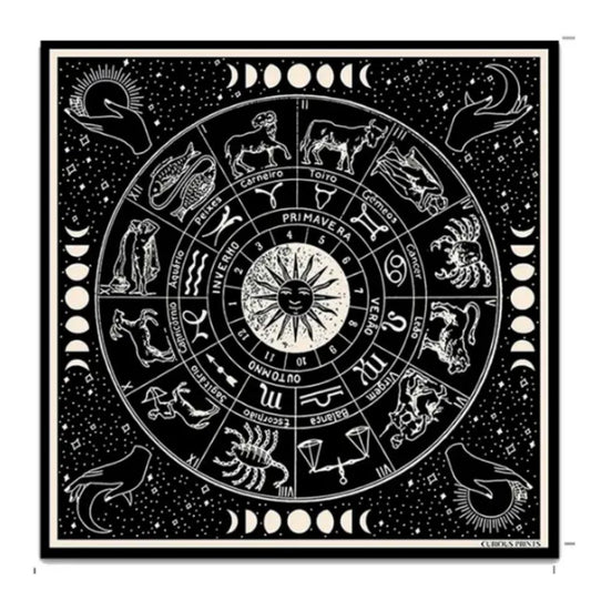 Wheel Of The Zodiac Astrology Tarot/Altar Cloth