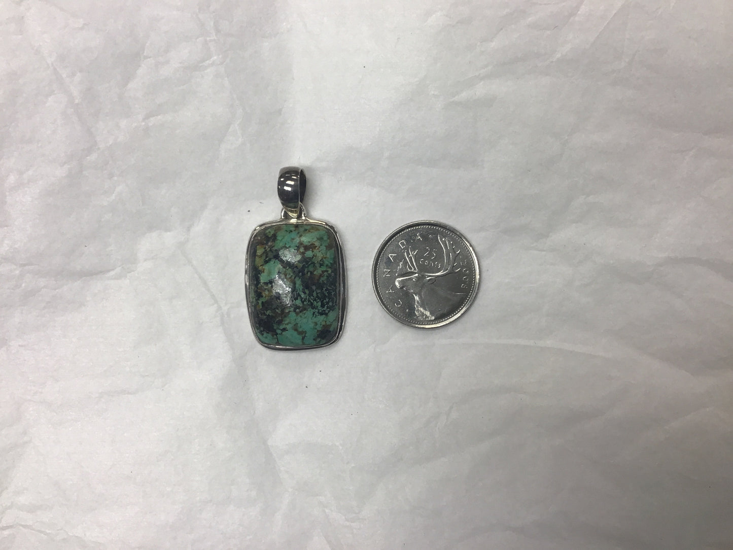 Large Rectangular African Turquiose Pendant