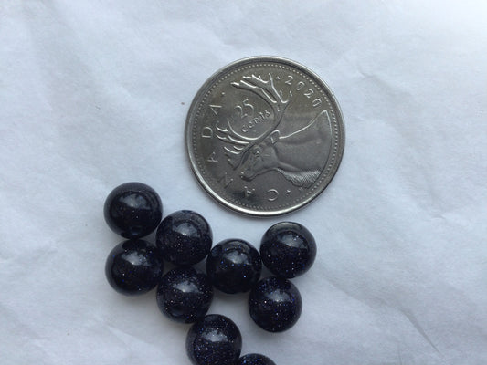 8mm Blue Gold Stone Bead