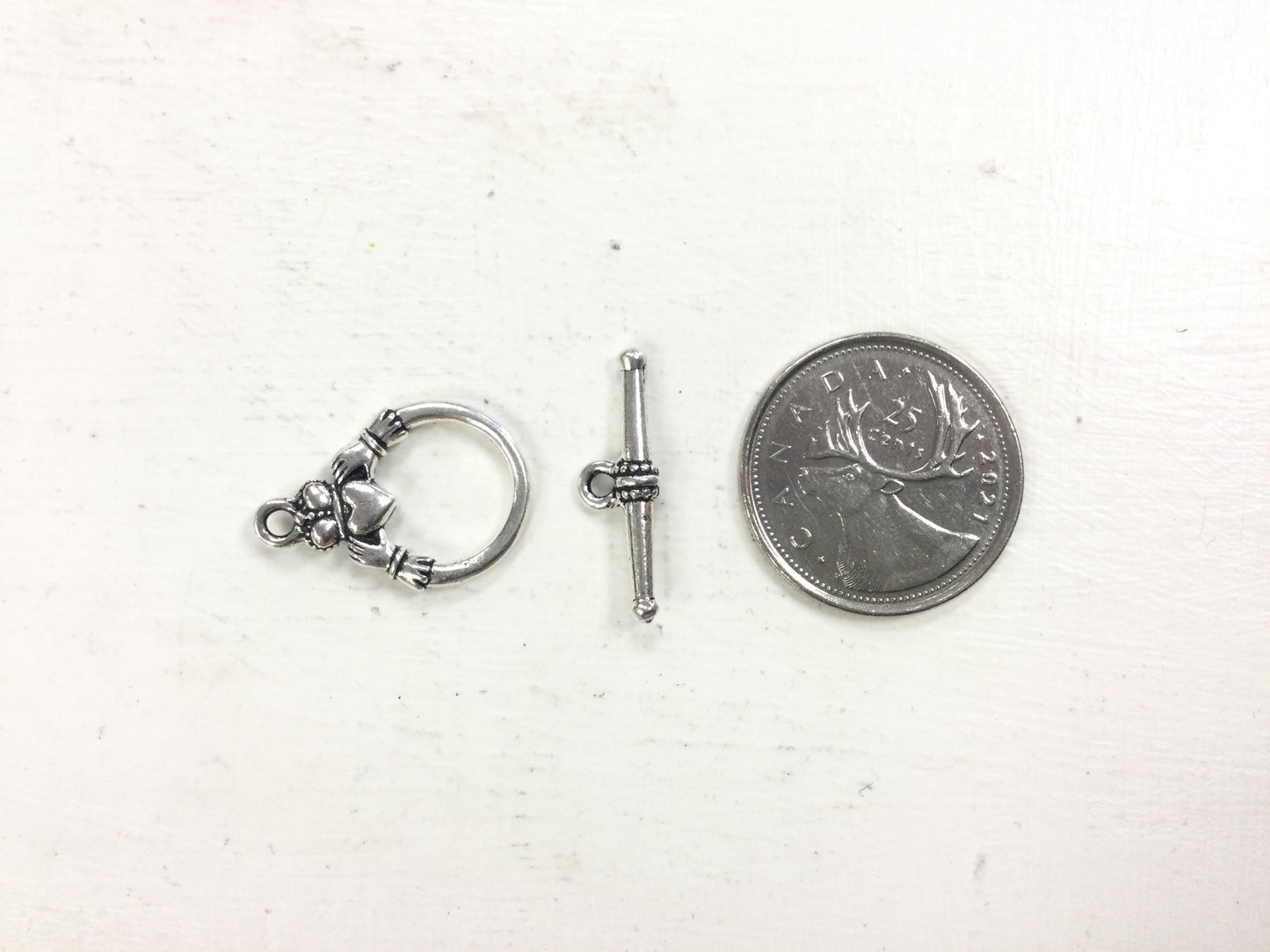 Antique Silver (plated) Claddagh Toggle Clasp
