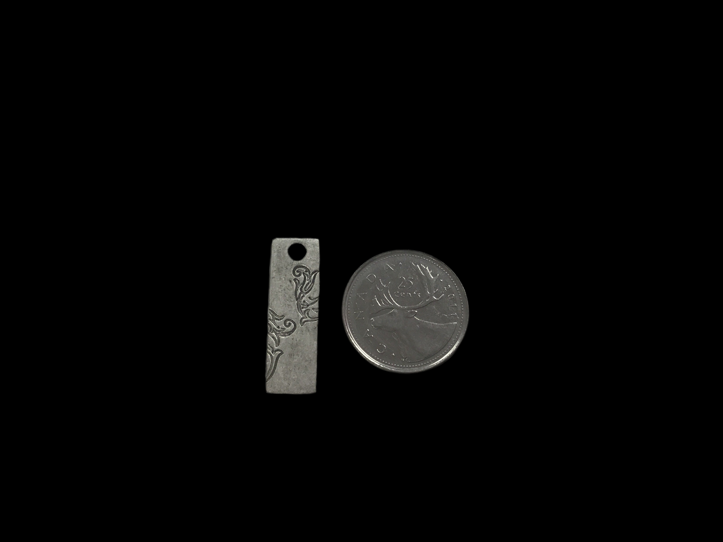 Antique Silver (Plated) Rectangle Vine Tag