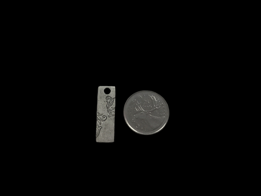 Antique Silver (Plated) Rectangle Vine Tag