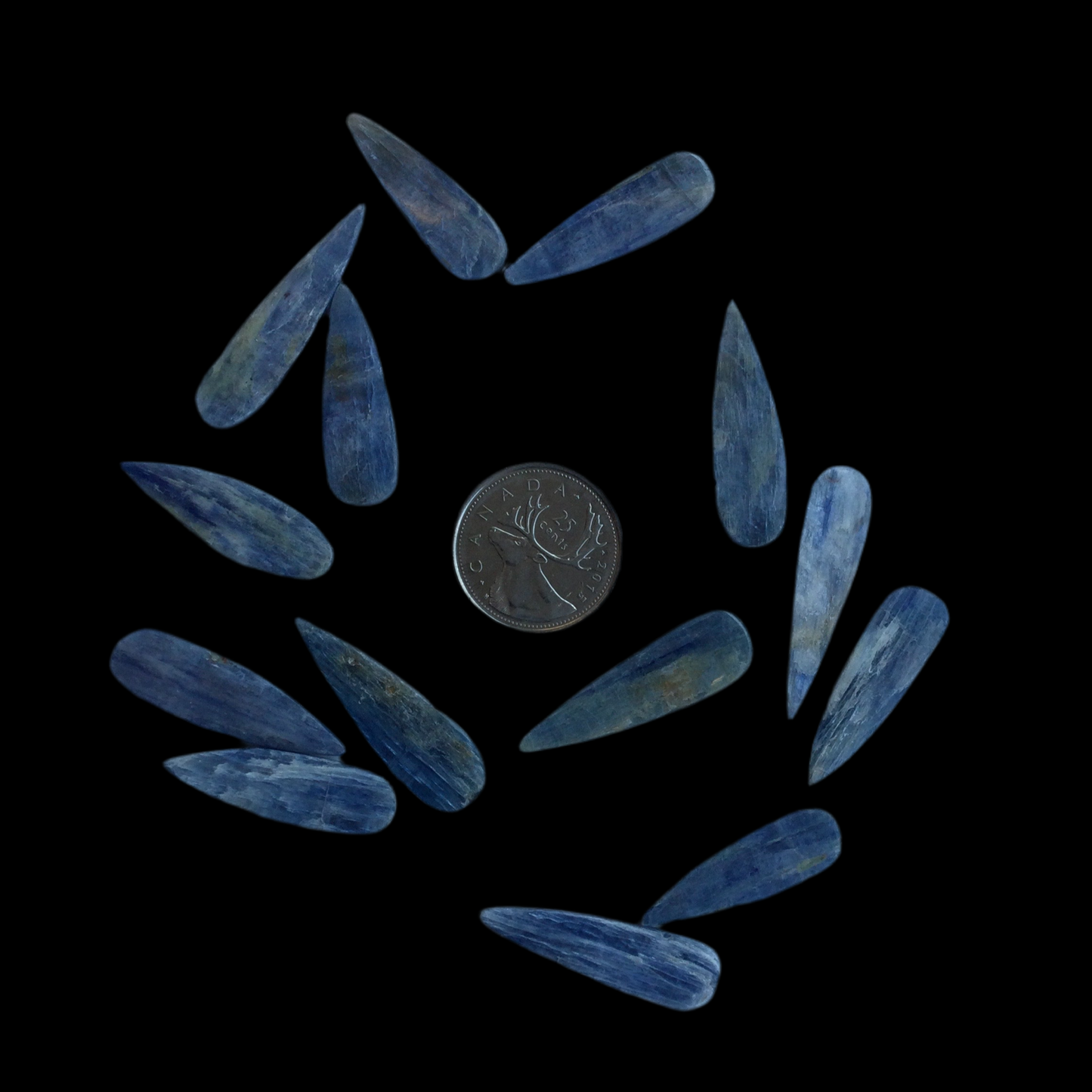 Blue Kyanite Almond Cut Drilled Pieces