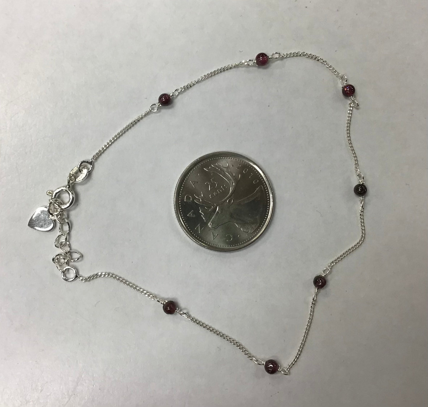 9” Silver Gemstone Anklet