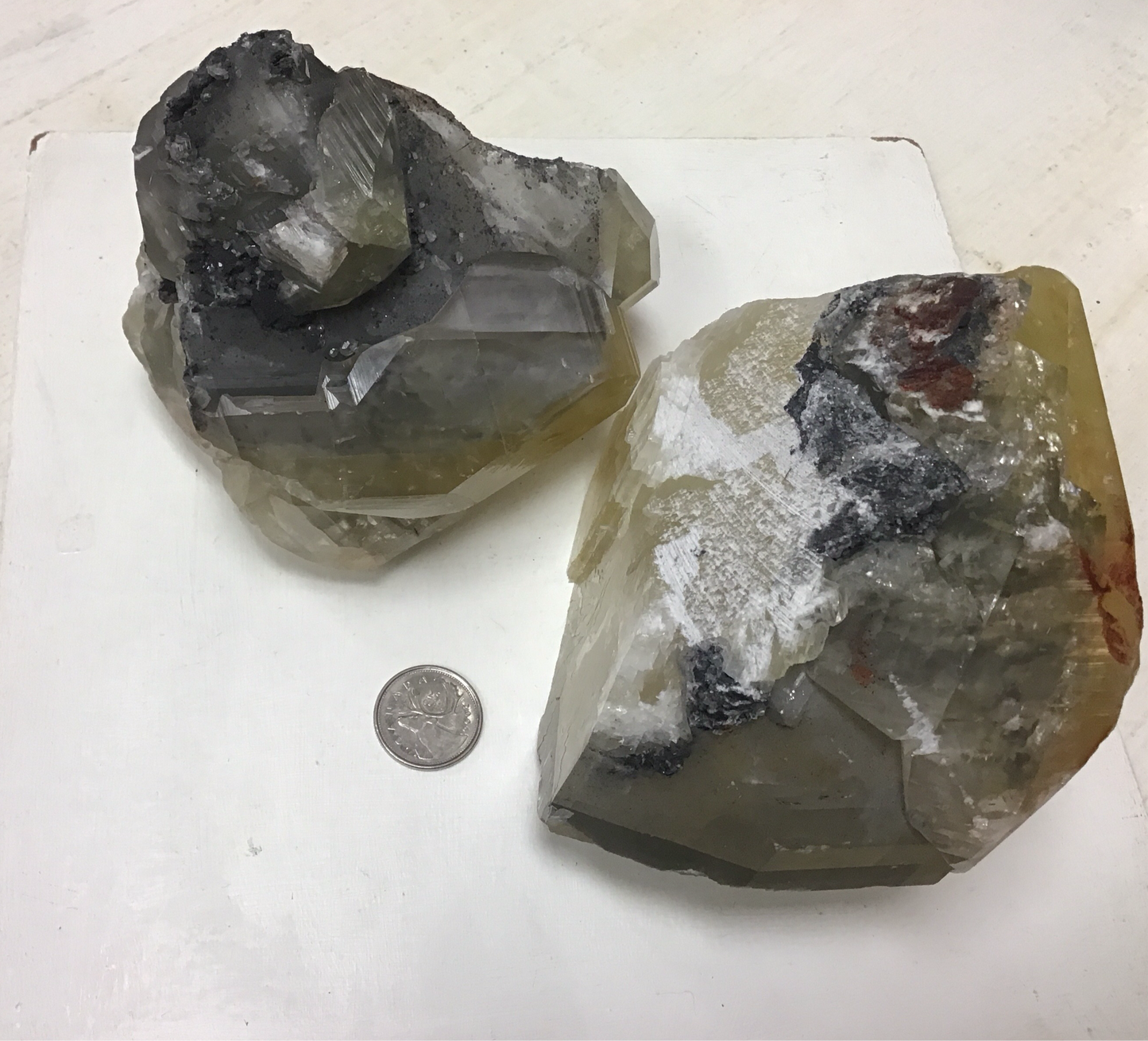 Yellow Calcite/Galena Inclusions