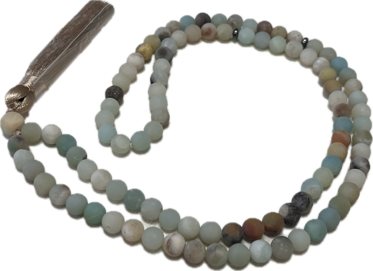 Amazonite Mala 8 mm w/ Tassel