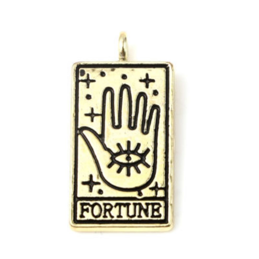 Gold Plated Zinc Fortune Card Charm