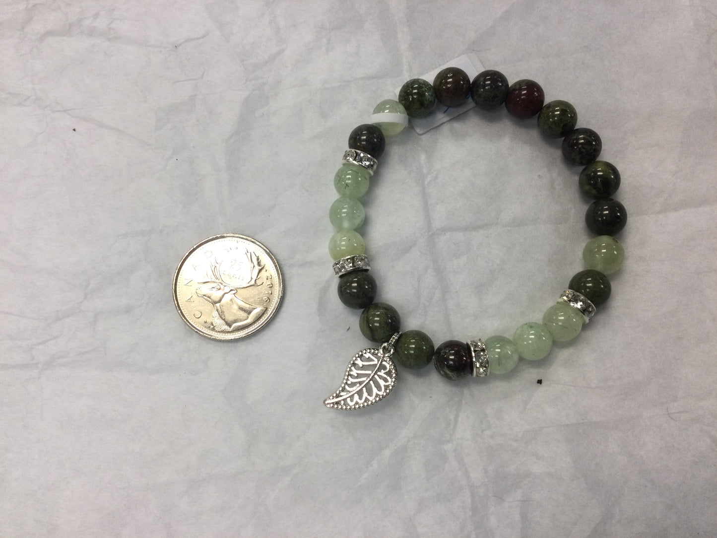 Two Stone 8 mm bead bracelet With Charm