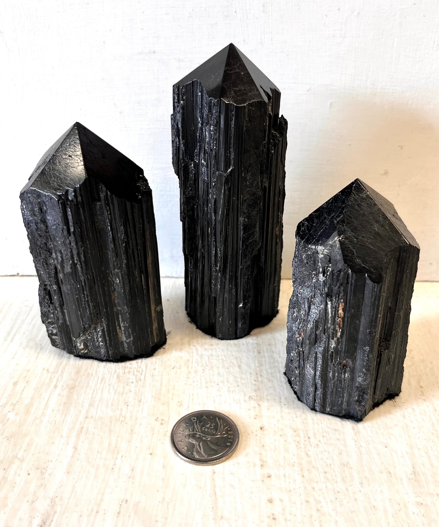 Top-Polished Black Tourmaline Points w/ Felt Bottom