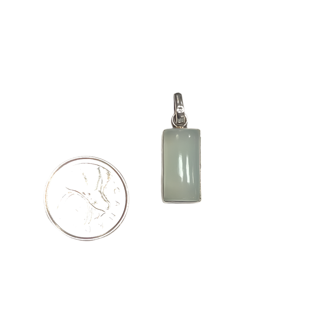 Rectangular Chalcedony Pendant 20mm