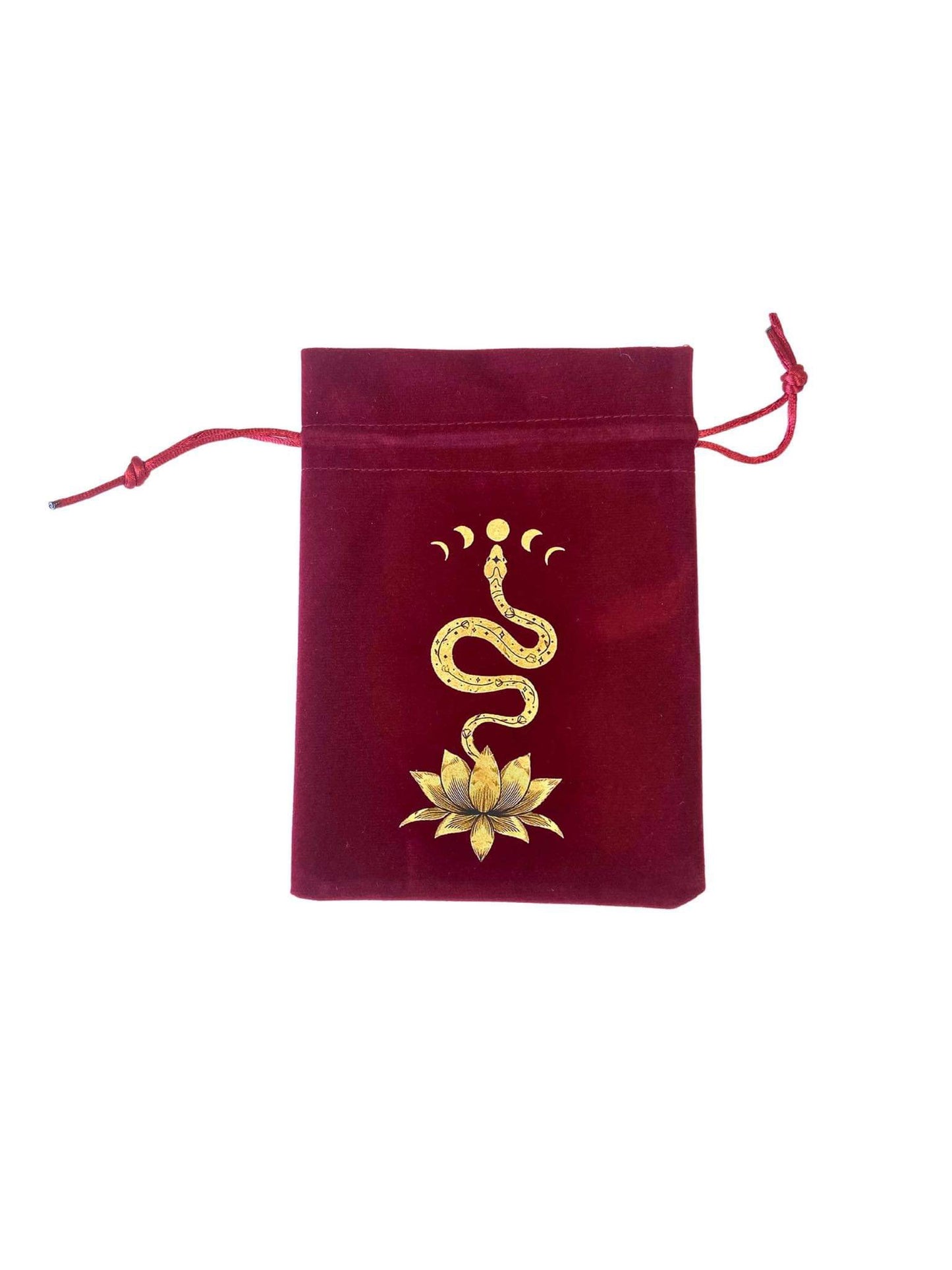 Medium Burgundy Velvet Bag with Design