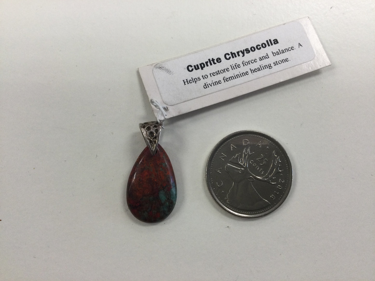Cuprite Chrysocolla Pendant, teardrop