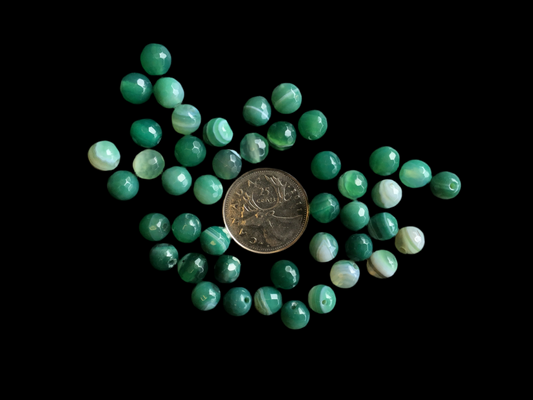 Loose Green Onyx Faceted 8mm Beads