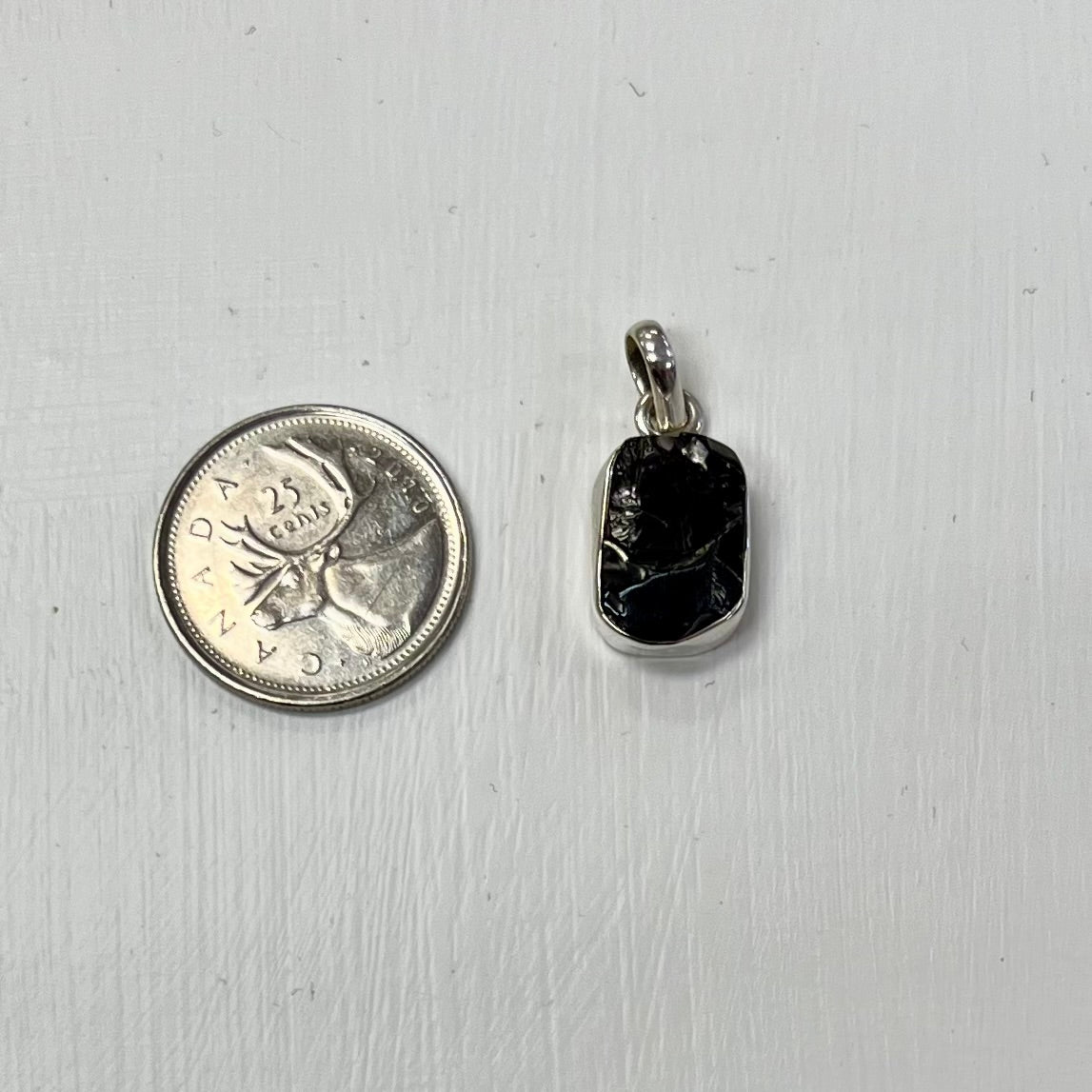 Rough Shungite pendants in Silver