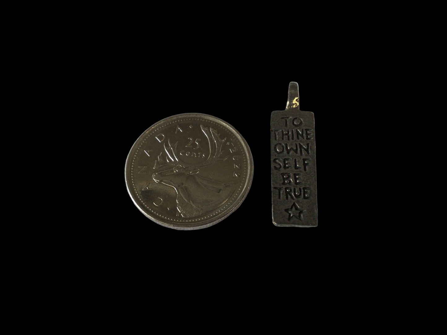 “To Thine Own Self Be True” Feather Pendant