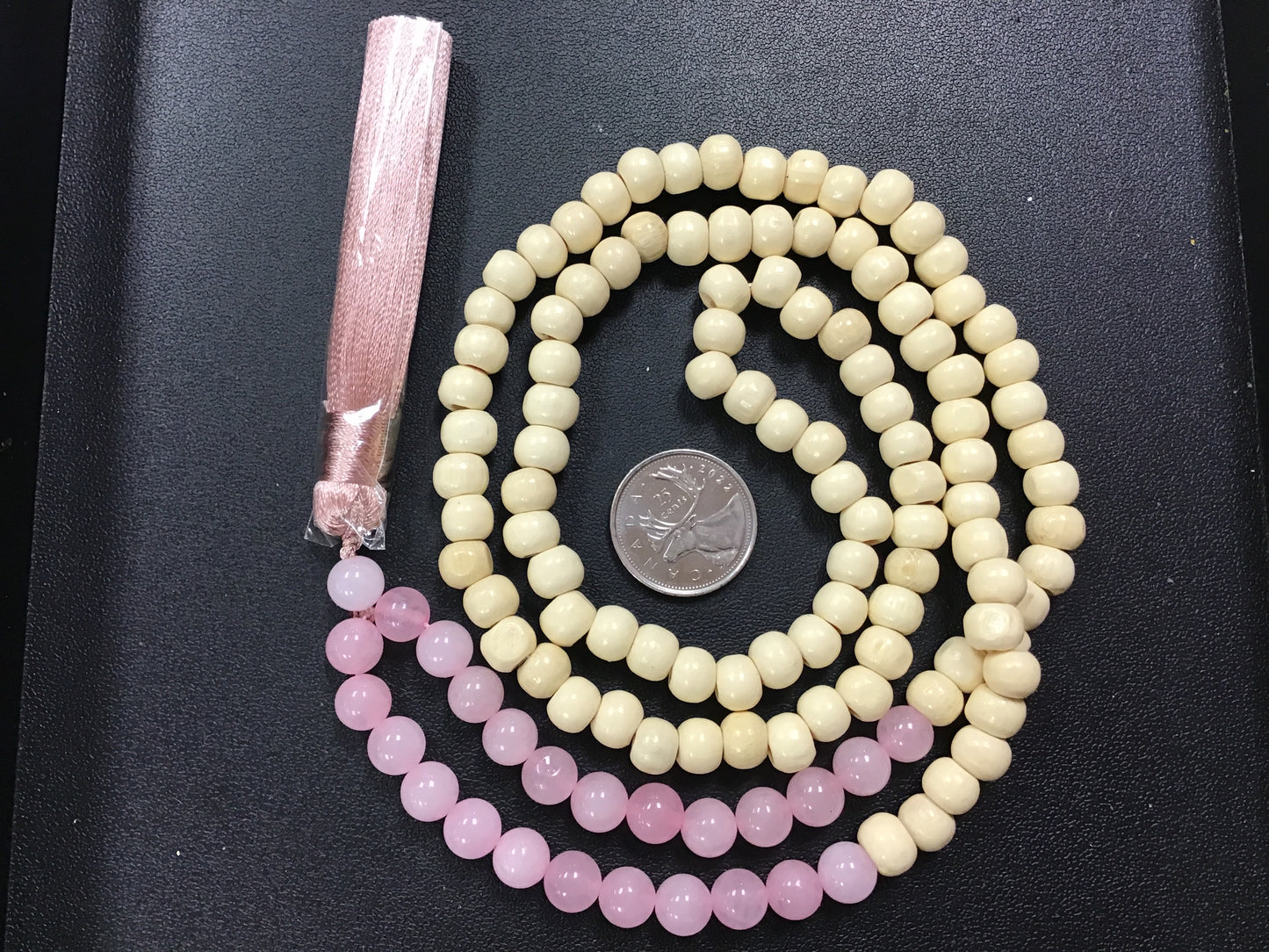Bone with crystal mala