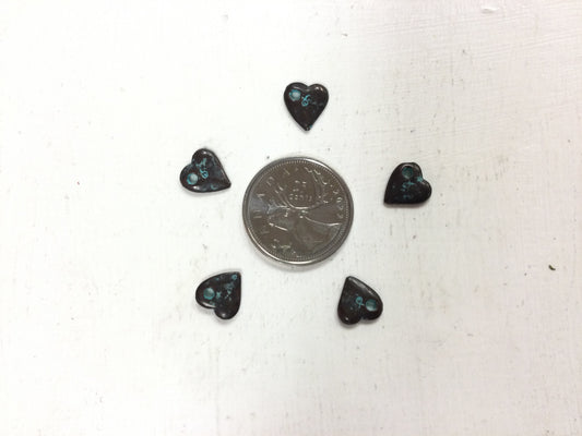 Copper (plated) Small Angled Heart Drop