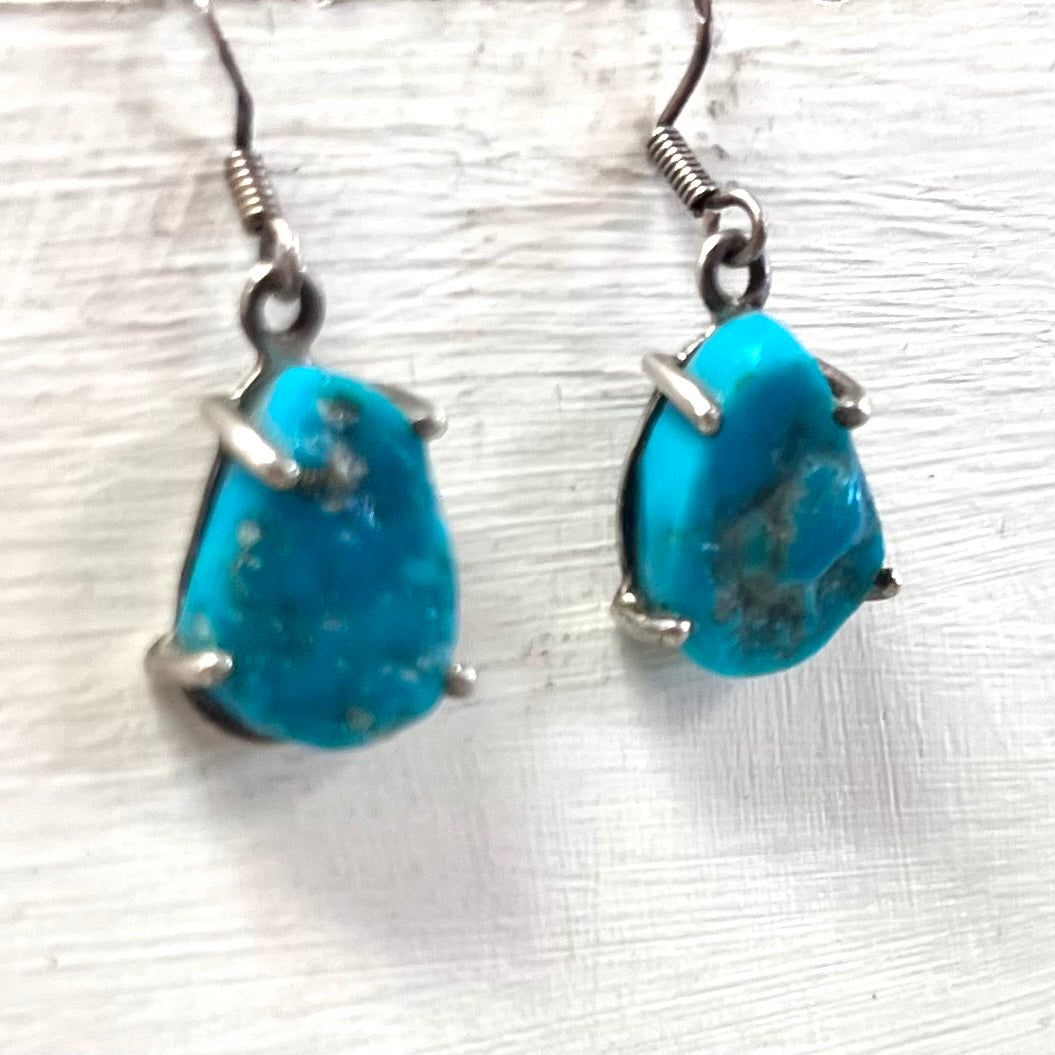 Turquoise Earrings, Drop 'Polished' Teardrop