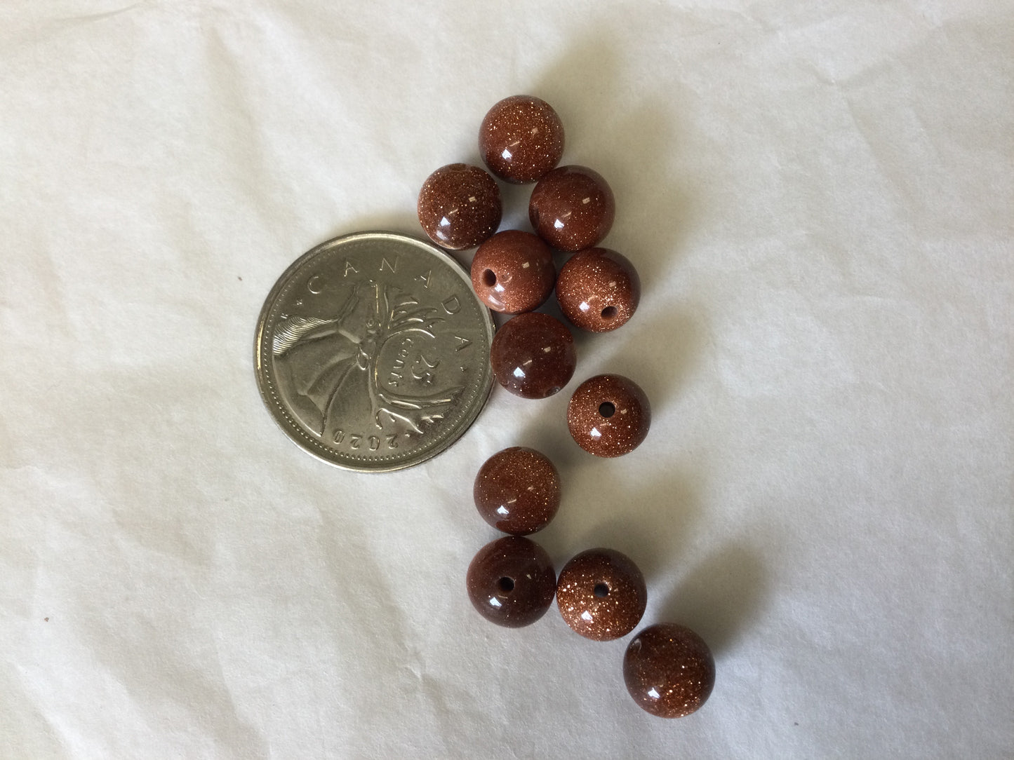 8mm Goldstone Bead
