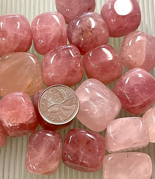 Tumbled Polished Rose Quartz (Raspberry Rose)