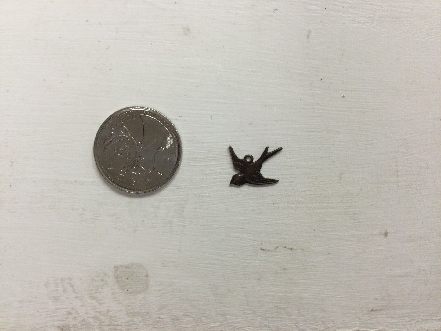Natural Brass Bird Charm