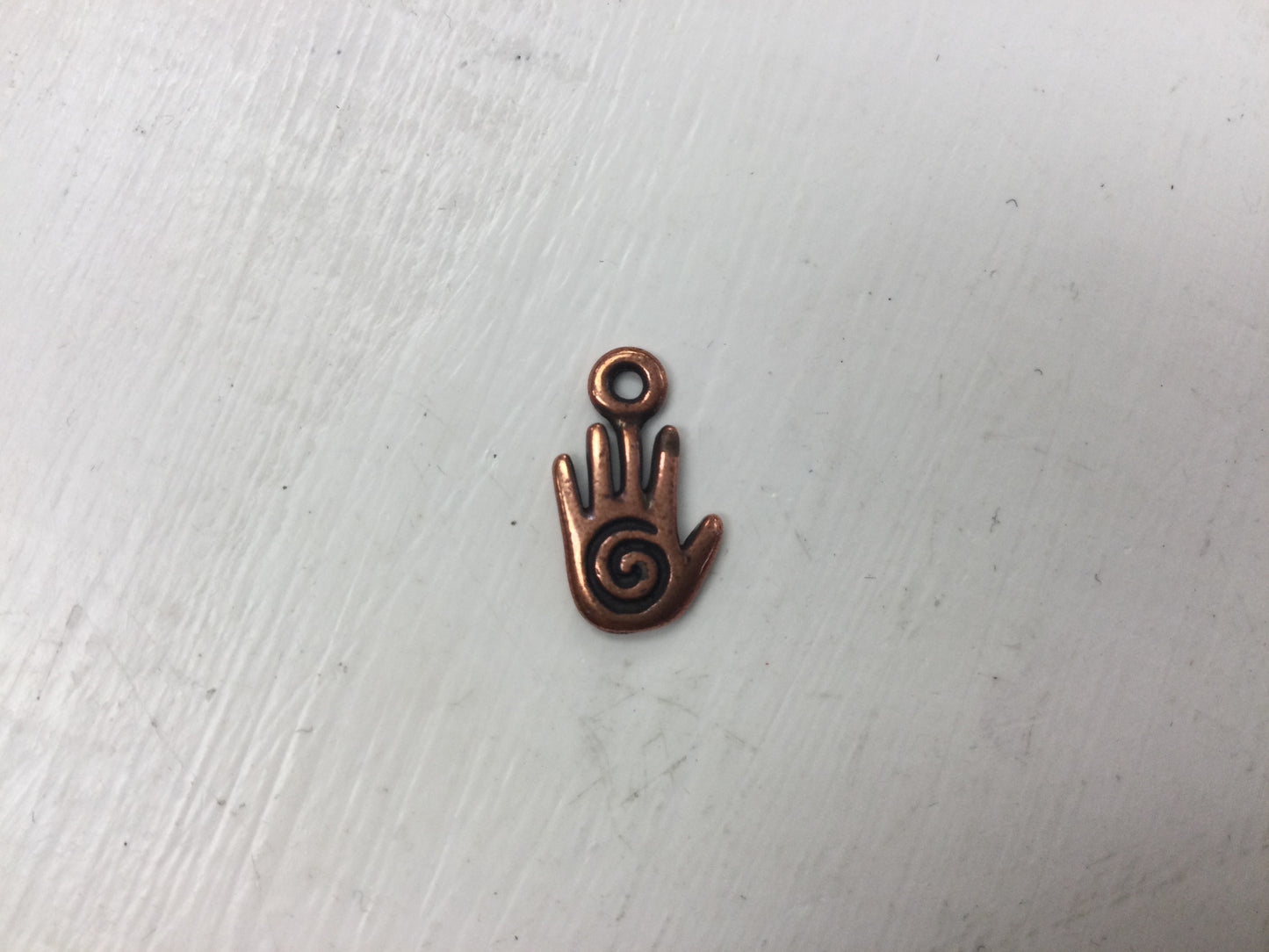 Greek Pewter Spiral Hand Charm